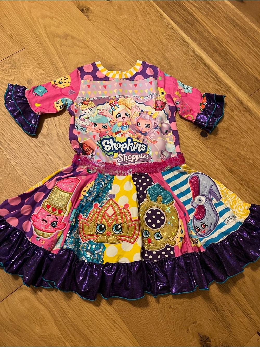 Shopkins Shoppies Colorful Character Party Dress - Pink, Purple & Yellow